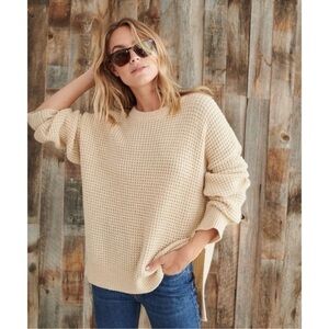 Jenni Kayne Beige Waffle Knit Sweater